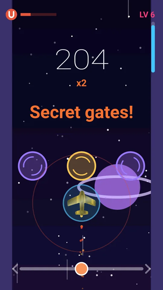 Three secret gates in space, one of them glowing gold